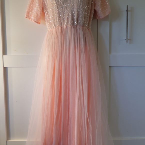 Sparkling Pink woman’s dress petal pink formal gown grad baby shower - Picture 2 of 8